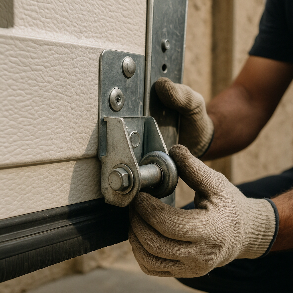 Professional adjusting garage door roller for emergency repair in Moorpark, CA